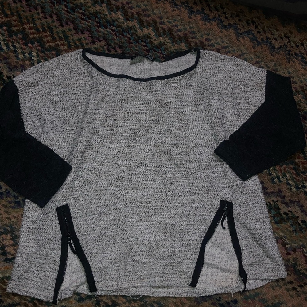 Gray and Black Women's Sweatshirt